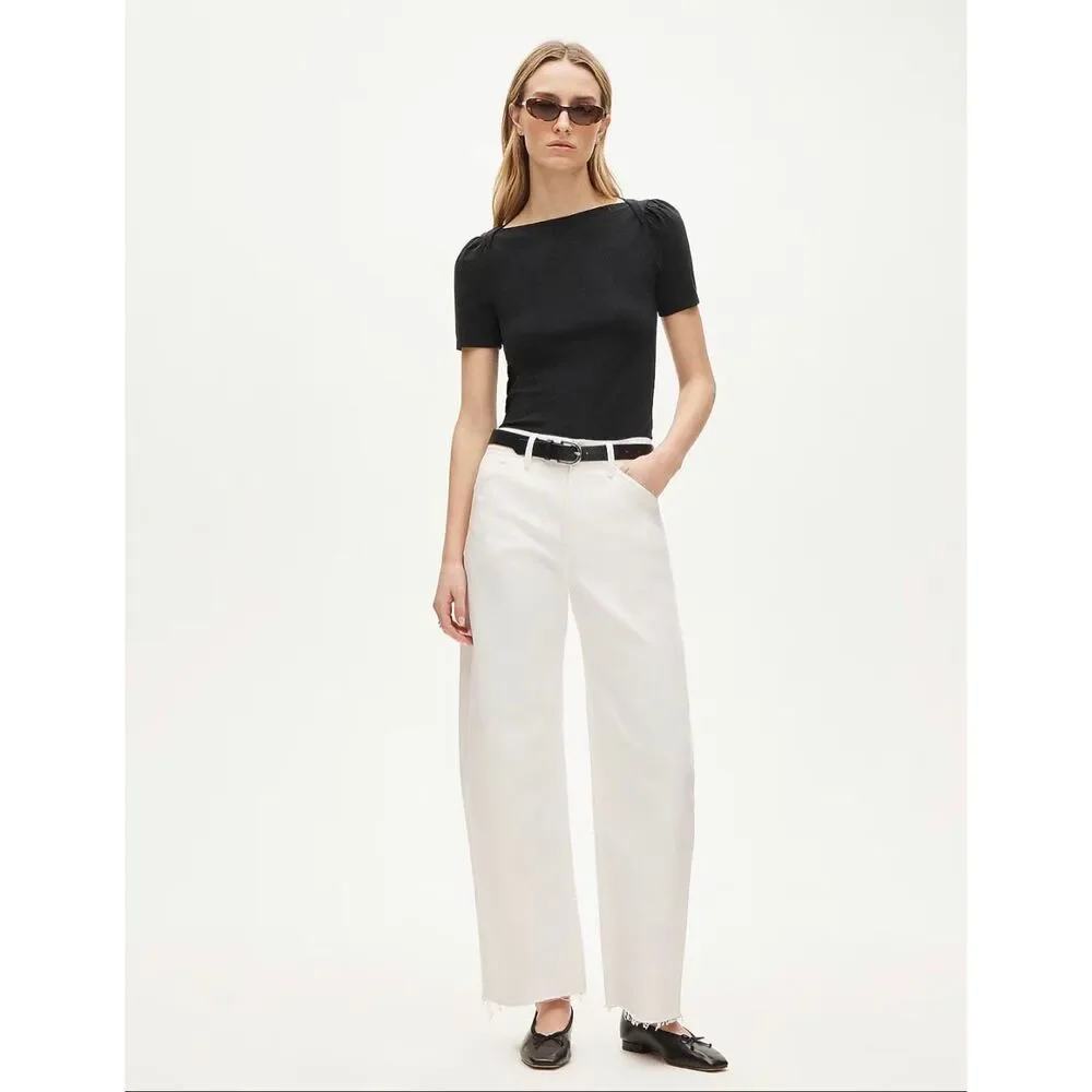 J. Crew Vintage jersey puff-sleeve T-shirt Medium